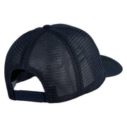 Old English White S Patched Cotton Deluxe Trucker Ball Cap - Navy Navy OSFM