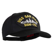 USS San Juan Submarine SSN 751 Patched Solid Cotton Twill Pro Style Cap - Black OSFM
