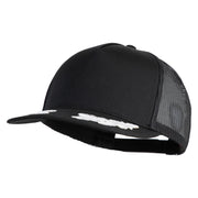 Scrambled Eggs Yellow Patch Patched Solid Cotton Twill 5 panel Mesh Back Cap - Black OSFM