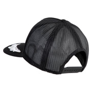 Scrambled Eggs Yellow Patch Patched Solid Cotton Twill 5 panel Mesh Back Cap - Black OSFM