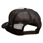 Checkered Flags Racing Patched Flat Bill Foam Camo Mesh Trucker Cap