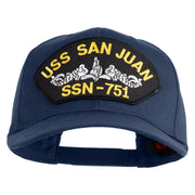 USS San Juan Submarine SSN 751 Patched Solid Cotton Twill Pro Style Cap - Navy OSFM