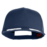 Scrambled Eggs Yellow Patch Patched Solid Cotton Twill 5 panel Mesh Back Cap - Navy OSFM