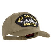 USS San Juan Submarine SSN 751 Patched Solid Cotton Twill Pro Style Cap - Khaki OSFM
