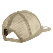 Scrambled Eggs Yellow Patch Patched Solid Cotton Twill 5 panel Mesh Back Cap - Khaki OSFM