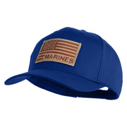 USA Brown Flag Marines Patched Solid Cotton Twill Pro Style Cap - Royal OSFM