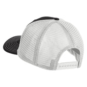Old English White S Patched Cotton Deluxe Trucker Ball Cap - Black White OSFM