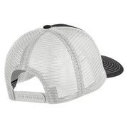 Old English White S Patched Cotton Deluxe Trucker Ball Cap - Black White OSFM