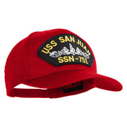 USS San Juan Submarine SSN 751 Patched Solid Cotton Twill Pro Style Cap - Red OSFM