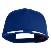 Scrambled Eggs Yellow Patch Patched Solid Cotton Twill 5 panel Mesh Back Cap - Royal OSFM