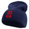 Bla Bla Bla Embroidered 8 inch Acrylic Short beanie - Navy OSFM