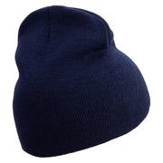 Bla Bla Bla Embroidered 8 inch Acrylic Short beanie - Navy OSFM