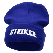 Striker Embroidered 12 Inch Long Knitted Beanie - Royal OSFM