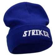 Striker Embroidered 12 Inch Long Knitted Beanie - Royal OSFM