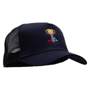 Number One Dad Five Panels Pro Style Trucker Mesh Cap