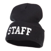 Staff Letter Embroidered Long Beanie