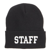 Staff Letter Embroidered Long Beanie