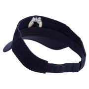 Horse for Good Luck Embroidered Cotton Twill Sun Visor - Navy OSFM