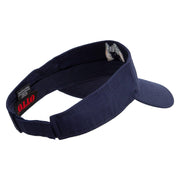 Horse for Good Luck Embroidered Cotton Twill Sun Visor - Navy OSFM