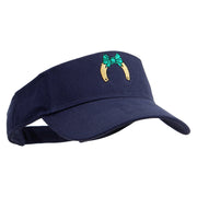 Horse for Good Luck Embroidered Cotton Twill Sun Visor - Navy OSFM