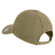U.S. Marine Corps 4th Marine Division Embroidered Washed Solid Pigment Dyed Cotton Twill Brass Buckle Cap - Khaki OSFM