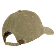 U.S. Marine Corps 4th Marine Division Embroidered Washed Solid Pigment Dyed Cotton Twill Brass Buckle Cap - Khaki OSFM