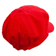 Rainbow Spring Butterflies Embroidered Cotton Elastic Newsboy Cap - Red OSFM