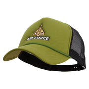 Fighter Air Force Embroidered Summer Foam Mesh Trucker Cap - Cactus-Black OSFM