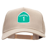 California 1 Solid Cotton Twill 5 panel Mesh Back Cap