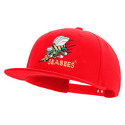 Licensed US Navy Seabees Embroidered Flexfit Snapback Style Cap - Red OSFM