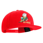 Licensed US Navy Seabees Embroidered Flexfit Snapback Style Cap - Red OSFM