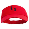 Business Icon Embroidered Cotton Twill Sun Visor - Red OSFM