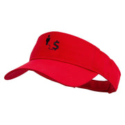 Business Icon Embroidered Cotton Twill Sun Visor - Red OSFM