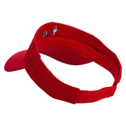 Business Icon Embroidered Cotton Twill Sun Visor - Red OSFM