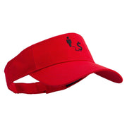 Business Icon Embroidered Cotton Twill Sun Visor - Red OSFM