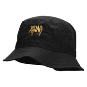 Swag Tagged Embroidered Pigment Dyed Bucket Hat - Black OSFM