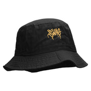 Swag Tagged Embroidered Pigment Dyed Bucket Hat - Black OSFM