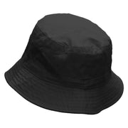 Happy Cat Embroidered Pigment Dyed Bucket Hat. - Black OSFM