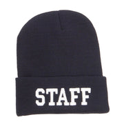 Staff Letter Embroidered Long Beanie