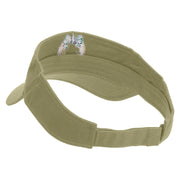 Horse for Good Luck Embroidered Cotton Twill Sun Visor - Khaki OSFM