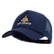 Fighter Air Force Embroidered Summer Foam Mesh Trucker Cap - Navy OSFM