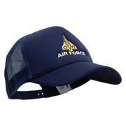 Fighter Air Force Embroidered Summer Foam Mesh Trucker Cap - Navy OSFM