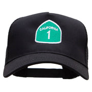 California 1 Solid Cotton Twill 5 panel Mesh Back Cap