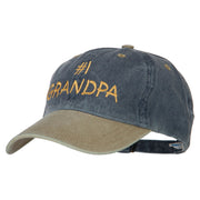 Number 1 Grandpa Letters Embroidered Pigment Dyed Wash Cap