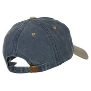 Number 1 Grandpa Letters Embroidered Pigment Dyed Wash Cap