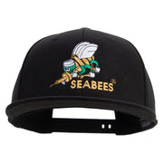 Licensed US Navy Seabees Embroidered Flexfit Snapback Style Cap - Black OSFM