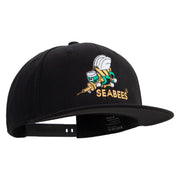 Licensed US Navy Seabees Embroidered Flexfit Snapback Style Cap - Black OSFM