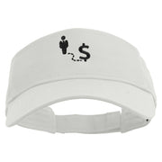 Business Icon Embroidered Cotton Twill Sun Visor - White OSFM