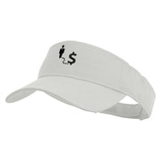 Business Icon Embroidered Cotton Twill Sun Visor - White OSFM