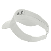 Business Icon Embroidered Cotton Twill Sun Visor - White OSFM